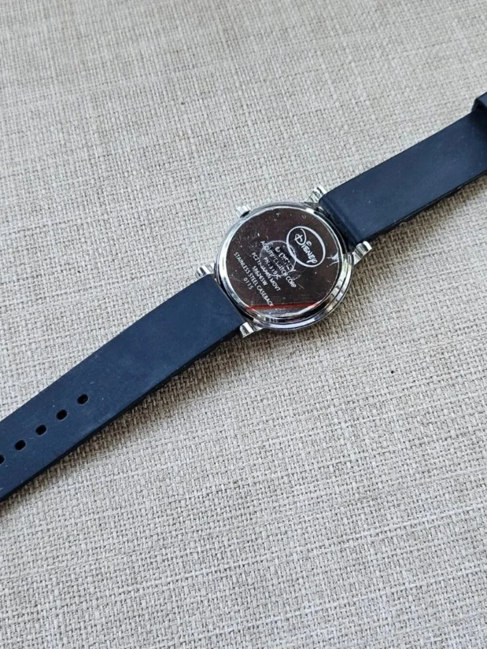Disney Accutime Wristwatch Black Rubber Strap Quartz Prince Charming Watch